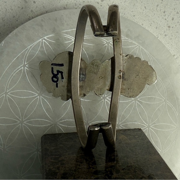 Turquoise Silver Navajo Cuff Bracelet - Picture 4 of 4